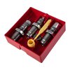LEE PRECISION PACESETTER 3-DIE SET 22/250 ACKLEY IMPROVED sisältää Full Length Sizing Die, Bullet Seating Die, Factory Crimp Die ja ohjeet. Yhteensopiva 7/8"-14 latauspresseille.