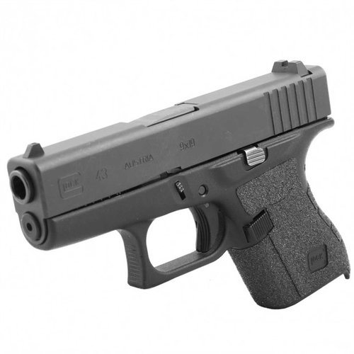 Talon Glock G43 Grip Tape parantaa otetta, on helposti kiinnitettävä ja peittää tärkeimmät alueet, kuten sivupaneelit ja liipaisimen alustan.