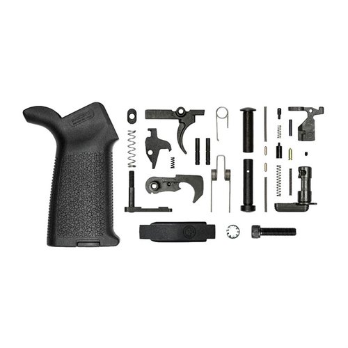 Aero Precisionin AR-15 Lower Parts Kit sisältää kaikki tarvittavat osat, mukaan lukien Magpul MOE® Gripin, mil-spec Fire Control Groupin ja monipuoliset vaihtoehdot.