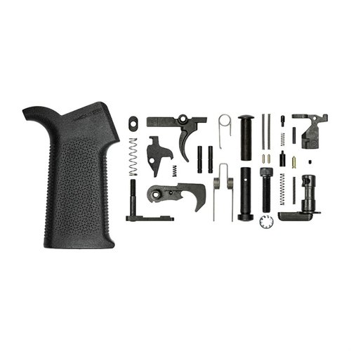 Aero Precisionin M4E1 Lower Parts Kit tarjoaa monipuoliset osat Magpul MOE SL® Gripin kanssa, täydellinen M4E1 Lower Receiverin kokoamiseen ilman liipaisinsuojaa.