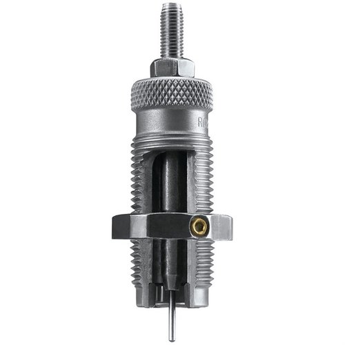 RCBS 9MM LUGER ja 9X21MM Carbide Sizer Die muotoilee patruunat ja poistaa primereita ilman voitelua, mikä tekee lataamisesta nopeaa ja vaivatonta.