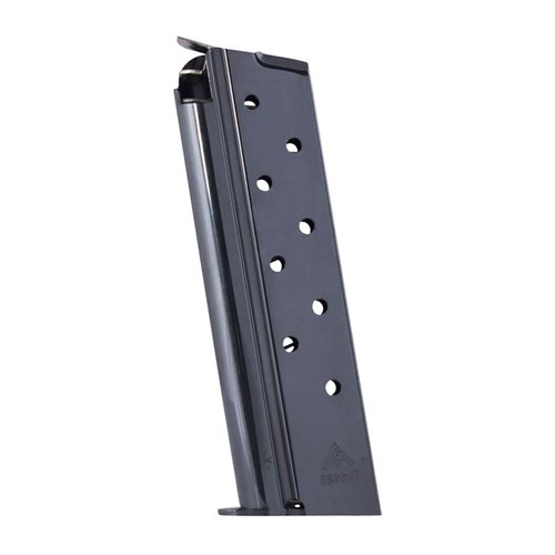 MEC-GAR 1911 FULL SIZE MAGAZINE 10MM tarjoaa luotettavan ja kestävän ratkaisun, joka mahdollistaa 8 laukauksen kapasiteetin ja sujuvan toiminnan.