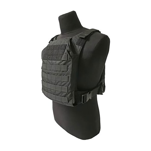 Grey Ghost Gearin Minimalist Plate Carrier on kevyt ja toiminnallinen, varustettu piilotetulla taskulla ja MOLLE/PALS-hihnoilla, jotka tarjoavat liikkuvuutta ja suojaa.
