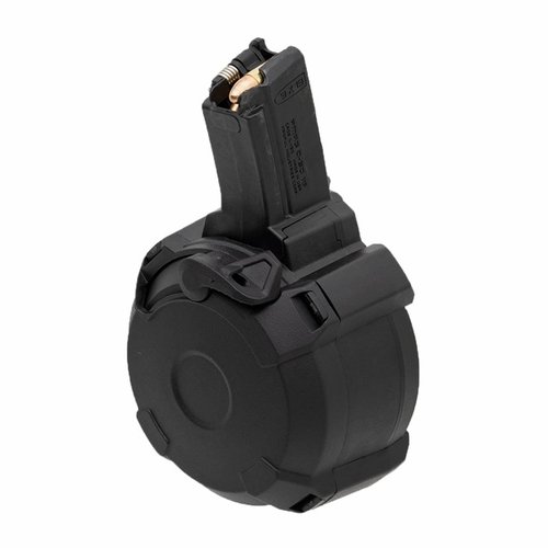 Magpul PMAG D-50 MP on kestävä ja kevyt rumpumagasini, joka toimii HK94/MP5 -aseissa, sisältäen 50 patruunan kapasiteetin ja helpon puhdistuksen.