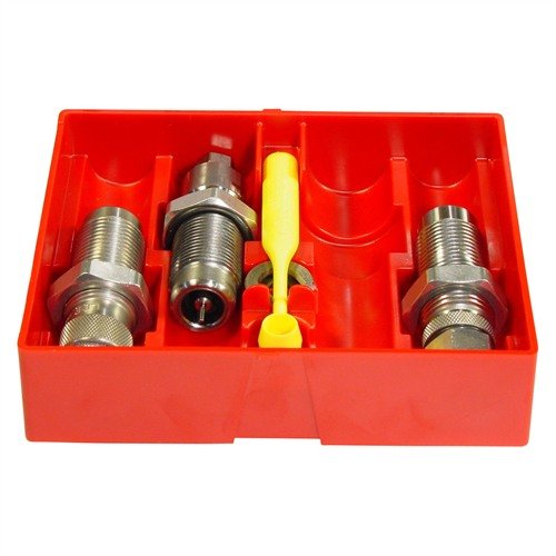 LEE PRECISION PISTOL CARBIDE 3 DIE SET, 10MM/40 S&W sisältää kaikki tarvittavat työkalut, kuten Carbide Full Length Sizing Die, ilman öljyä.