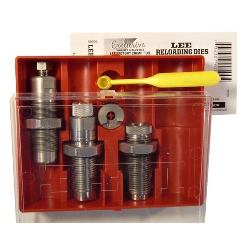 LEE PRECISION PACESETTER 3-DIE SET 7.62X54R sisältää Full Length Sizing Die, Bullet Seating Die ja Factory Crimp Die, sekä ohjeet ja lataustiedot.