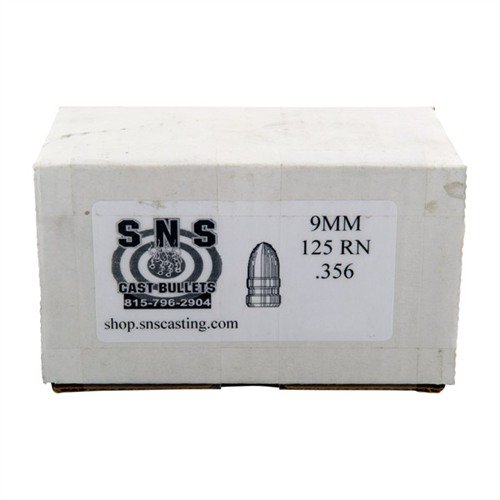 SNS CAST BULLETS 9MM (.356") 125GR RN lyijykuulat tarjoavat huipputarkkuutta ja taloudellisuutta, valmistettu korkealaatuisesta seoksesta ilman voiteluuraa.