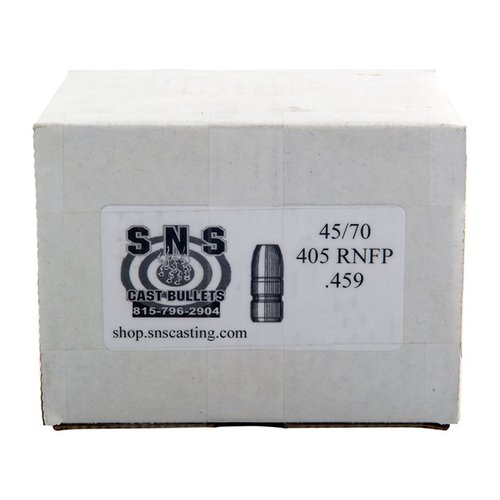 SNS CAST BULLETS 45/70 CALIBER (0.459") 405GR RNFP - korkealaatuiset lyijypatruunat, joissa on 92% lyijyä, 6% antimonia ja 2% tinaa, max 1250 FPS.