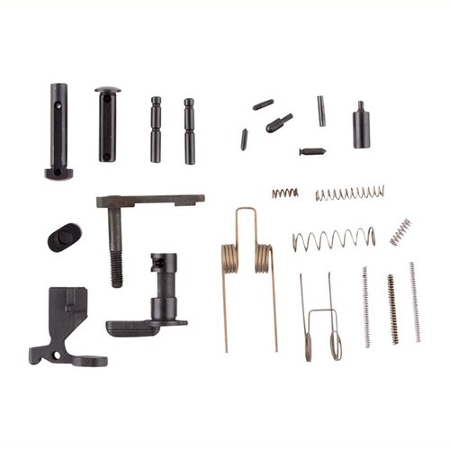 ZRO DELTA:n Enhanced Lower Parts Kit on fosfaattipinnoitettu ja sisältää kaikki perustavanlaatuiset osat LPK:ta varten, lukuun ottamatta Trigger Guardia, Grip:iä ja Fire Control Assemblies:iä.