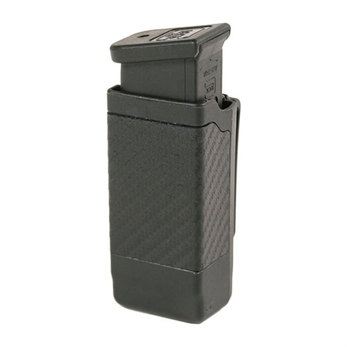 Kevyt ja kestävä polymerista valmistettu SINGLE MAGAZINE POUCH tarjoaa turvallisen pidon ja nopean vaihdon, sopii 9mm/.40 Cal -patruunoille.