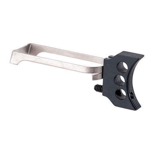 Fusionin 3-HOLE trigger on kevyt, säädettävä ja sopii kaikkiin 1911-malleihin. Saatavilla hopeana tai mustana, mukana säätöruuvi ja avain.