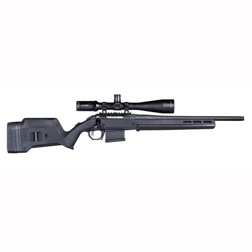 Magpul Hunter American - säädettävä, drop-in-tyyppinen tukki Ruger American -kiväreille, jossa on M-LOK-yhteensopivuus ja täysin säädettävä vetopituus.