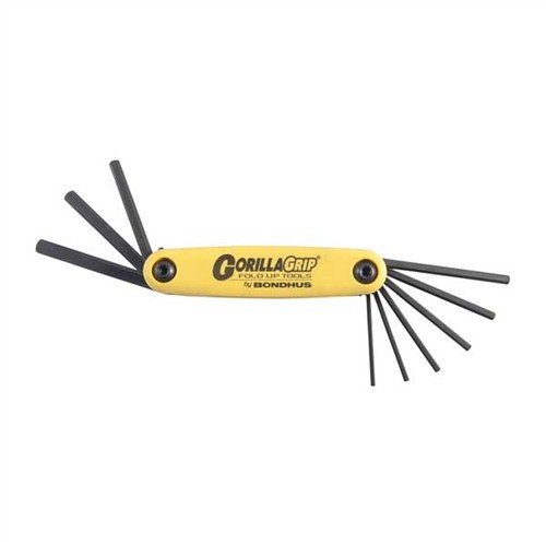 Bondhus Gorilla Grip® Fold-Up Wrench Sets tarjoavat kestäviä, kompakteja ja ergonomisia työkaluja, jotka sopivat erinomaisesti asehuoltoon ja varastointiin.