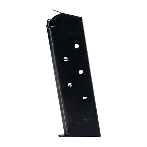 Colt 1911 GOVERNMENT/COMMANDER 7-RD MAGAZINE tarjoaa luotettavan ja kestävän vaihtoehdon, joka sopii useisiin 1911-malleihin, mukaan lukien .45 ACP.