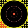 SHOOT-N-C® TARGET, 12" BULLSEYE, 5 PACK tarjoaa helposti näkyvät osumat, itsekiinnittyvän taustalevyn ja kirkkaan fluoresoivan värin osumista.