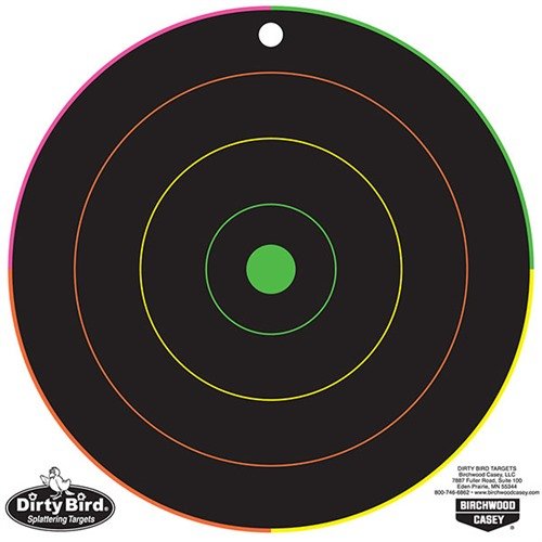 DIRTY BIRD TARGET MC8-20 tarjoaa monivärisen splatterin, joka helpottaa osumien näkemistä ilman juoksemista ampumaradalle. 20 kpl 8" kohteita.