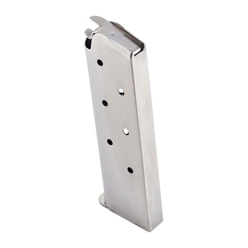 .45 ACP Classic - 7 laukauksen kapasiteetti, kestävä ruostumaton teräs, visuaaliset laukaisureiät ja sujuva viimeistely helpottavat käyttöä ja piilotusta.