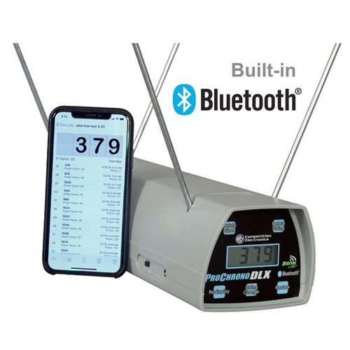 ProChrono DLX - seuraavan sukupolven Bluetooth-chronografi, tarkkuus +/- .5%, 20+ tuntia käyttöä 9V paristolla, muisti jopa 9 sarjaa 99 laukaukselle.