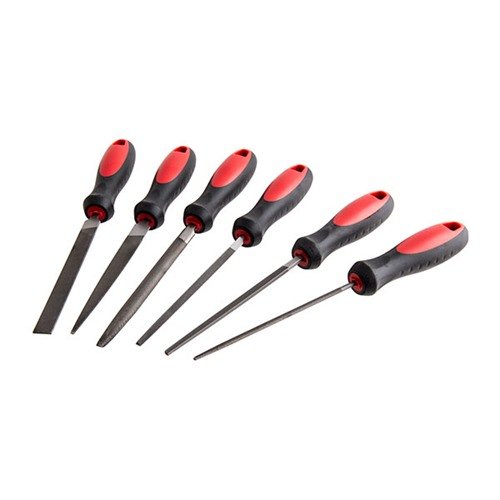 KEY FILE SET W/HANDLES tarjoaa erinomaisen tarkkuuden ja hallinnan, mikä tekee siitä täydellisen työkalun aseiden huoltoon ja säätöön.