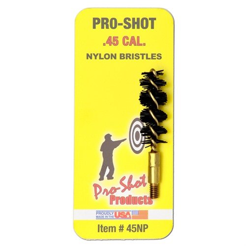 .45 CALIBER NYLON PISTOL BRUSH on erinomainen työkalu, joka puhdistaa tehokkaasti .45-kaliiperin pistoolit ilman naarmuja tai vahinkoja.