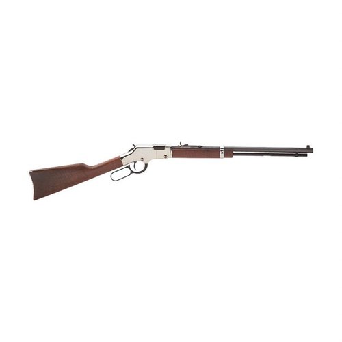 Henry Golden Boy Silver 22 S/L/LR yhdistää tyylikkään muotoilun ja huipputeknologian, 20" piipulla ja 16 laukauksen kapasiteetilla, täydellinen valinta tarkkuusammuntaan.