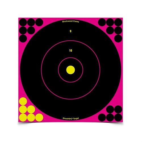 Birchwood Shoot-N-C 12" Pink Round Targetit ovat erinomaisia lähietäisyydeltä ampumiseen, helppotajuiset osumat ja korjauslaastarit pidentävät käyttöikää.