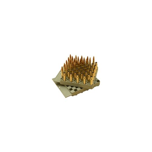 .17-.30-06 kaliipereille suunniteltu MTM Compact Universal Loading Tray tarjoaa kätevän ja järjestelmällisen tavan ladata patruunoita tarkasti ja tehokkaasti.