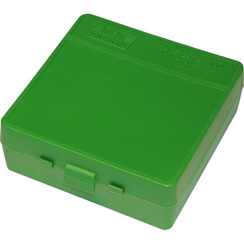 MTM Ammo Box 100 Round Flip-Top 41 44 45 LC tarjoaa erinomaisen suojan ja kätevän säilytyksen ammuksillesi, pitäen ne järjestyksessä ja helposti saatavilla.