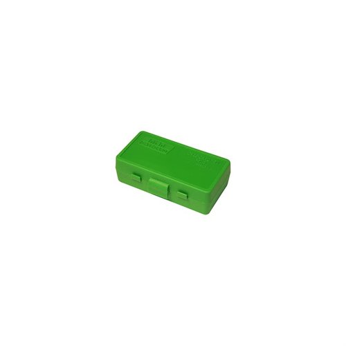 MTM Ammo Box 50 Round Flip-Top 41 44 45 LC on erinomainen valinta, joka tarjoaa turvallisen ja kätevän tavan säilyttää ammuksia ja pitää ne järjestyksessä.