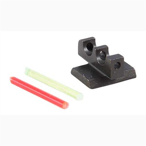 KIMBER FIBER OPTIC FRONT SIGHT tarjoaa vaihdettavan punaisen tai vihreän kuituoptisen sisäosan, joka parantaa tähtäystä ja ampumissuorituskykyä.