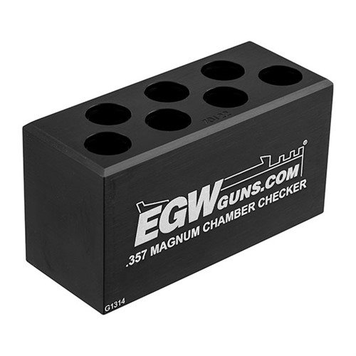 .357 Magnum 7-HOLE CHAMBER CHECKERS auttavat välttämään jumiutumisia ja muita ongelmia tarkistamalla patruunoiden yhteensopivuuden ennen ampumista.
