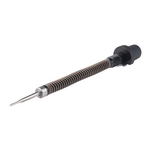 Gre-Tan GEN II Lite Firing Pin Assembly on matte musta, jossa on Thread Assembly System turvalliseen käyttöön ja Radius Tip muoto dry fire harjoittelua varten.