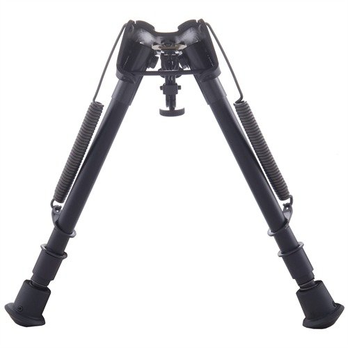 HARRIS 1A2-LM BIPOD 9-13" mustuu QD-swivel-studiin, tarjoaa vakautta ja tarkkuutta. Jousikuormitetut, teleskooppiset jalat säätyvät nopeasti.