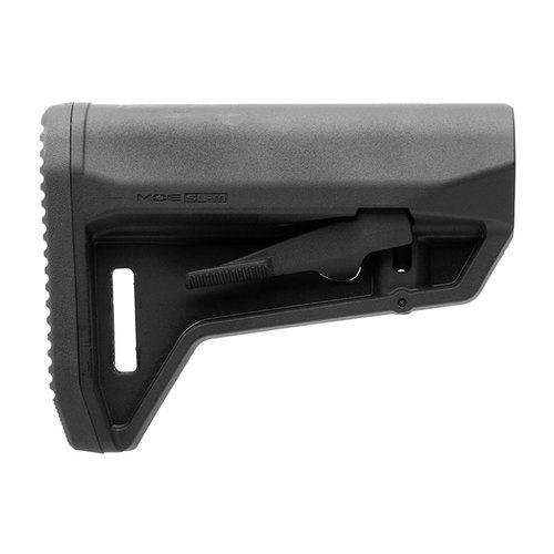 MOE SL-M Carbine Stock on suunniteltu kompaktiksi, kevyeksi ja ergonomiseksi, sisältäen säädettävän lukitusmekanismin ja M-LOK QD Sling Mount -yhteensopivuuden.