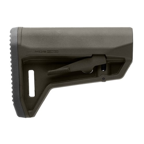MOE SL-M Carbine Stock on suunniteltu ultra-kompaktiksi, siinä on ei-liukuva kumipohja, kulmaisesti muotoiltu, ja se hyväksyy M-LOK QD Sling Mountin.
