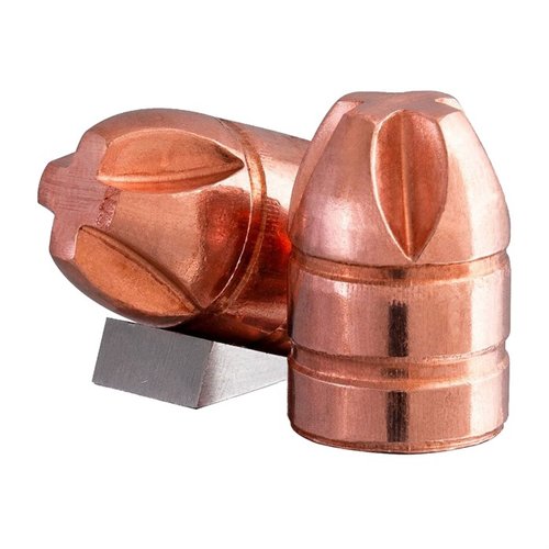 400 CALIBER Enhanced Xtreme Penetrator - syvä, suora läpäisy, ympäristöystävällinen, solid copper, ja massiivinen haavakoko verrattuna perinteisiin kuulia.
