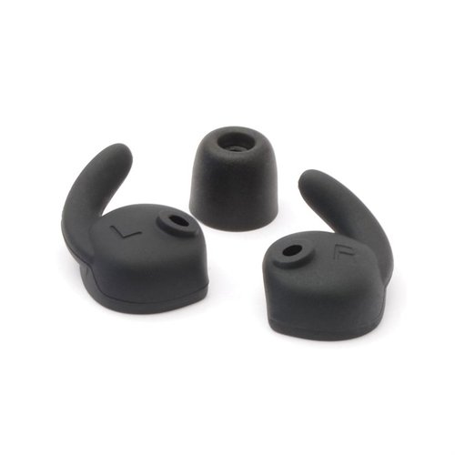 Walkers Game Ear SILENCER REPLACEMENT PARTS tarjoaa mukautettavat osat, 25 NRR ja kolme paria pieniä, keskikokoisia ja suuria fins- ja tips-osia.