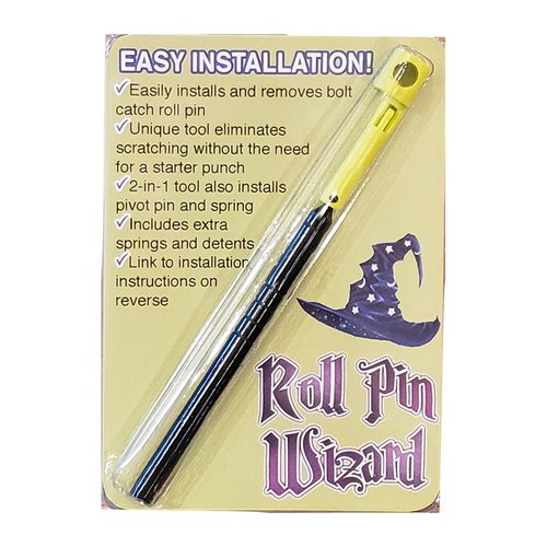 ROLL PIN WIZARD helpottaa bolt catch roll pinin asentamista ilman naarmuja! Mukana erikoisvalmisteinen roll pin punch ja ylimääräiset osat.