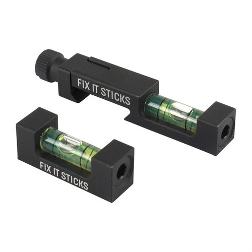 Tasoita optiikkasi tarkasti FIX IT STICKS BUBBLE LEVEL SET:illä, joka sisältää magneettitason ja NATO/Pic rail -tason sekä suojapussin.