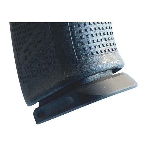 FLARED MAGAZINE FLOOR PLATE for Glock tarjoaa parannetun otteen ja käyttömahdollisuuksia, valmistettu kestävästä 6061 alumiinista, täydellinen puolustus- ja tehtäväkäyttöön.