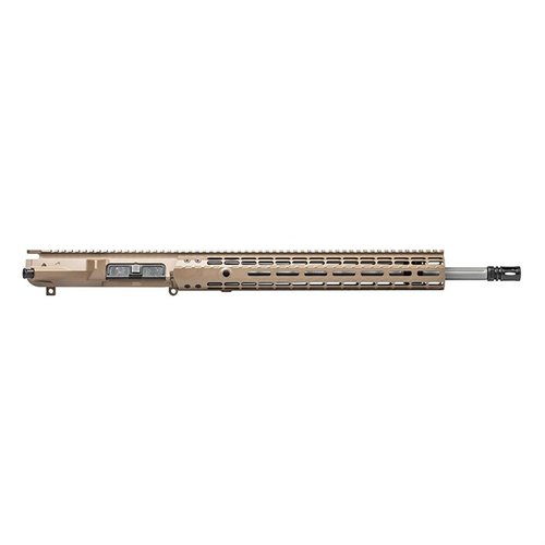 M5E1 308 Winchester - kokoontaitettava ylätukki Gen 2 käsikahvalla, 18" flutattu teräsputki, nopea irrotusliitin, tarkka valmistus ja visuaalinen viehätys.
