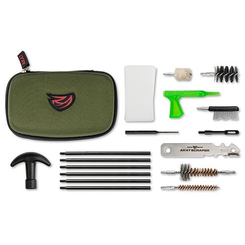 GUN BOSS AK-47 CLEANING KIT on kompakti ja säänkestävä puhdistussarja, joka sisältää AK47 Scraperin, kaksoiskierteisen chamber brushin ja gas port scraperin.