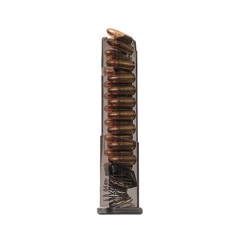GLOCK® 43X/48 -kiväärille sopiva 10 ja 19 laukauksen kapasiteetti, kestävä ja kemikaalille vastustuskykyinen, läpinäkyvä runko, helppo purkaa.