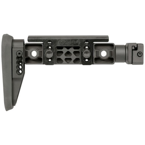 ALPHA SERIES FIXED BEAM STOCK tarjoaa säädettävän poskipalan, kestäviä materiaaleja ja monipuoliset kiinnitysvaihtoehdot, sopien eri käyttäjille.