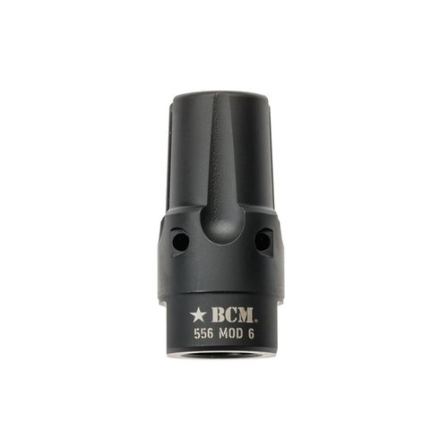 BCMGUNFIGHTER Compensator Mod 6-5.56 vähentää piipun nousua, salaa salaman, minimoi melua ja pölyn nousua, sekä tarjoaa maksimaalista korroosionkestävyyttä.