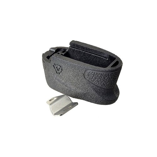 Strike Industries EMP +2 -pidennys antaa M&P Shieldille 2 lisäammusta 9mm:ssä ja 1 .40S&W:ssa, parantaen ergonomiaa ja turvallisuutta.