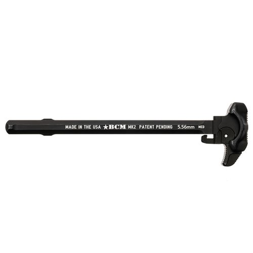 BCM Mk 2 Charging Handle tarjoaa parannetun kaasunpoiston, ambidextrisen muotoilun ja kestävästä 7075 T6 alumiinista valmistetun rakenteen.
