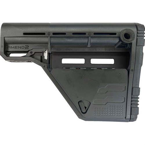 AMS Modular Stock tarjoaa kestäviä, säädettäviä ominaisuuksia, mukaan lukien M-LOK®-kiinnitykset, irrotettavan säilytysosaston ja mukautettavan varustelun.