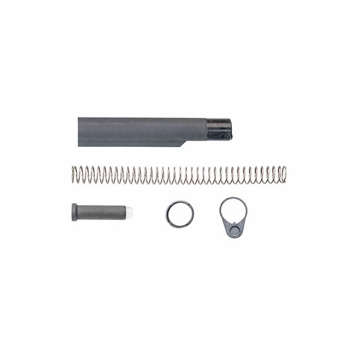 9mm Carbine Buffer Assembly sisältää Mil-Spec Buffer Tuben ja 6-asentoa, tarjoten luotettavaa toimintaa ja vakaata suoritusta ampumiseen.