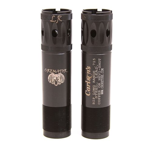 Carlsonin Cremator® Choke Tubes hyödyntävät Triple Shot Technology (TST) -tekniikkaa, joka parantaa tiheyttä ja vähentää haulien vääristymistä kaikilla vesilintujahdilla.